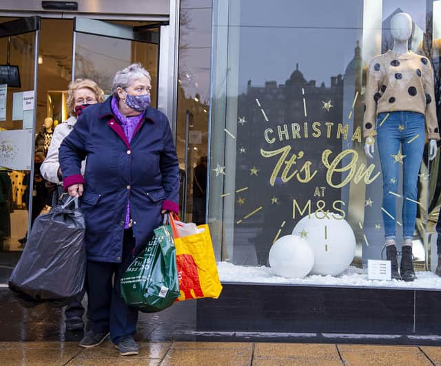 Shoppers on Princes Street, Edinburgh (picture: Lisa Ferguson).