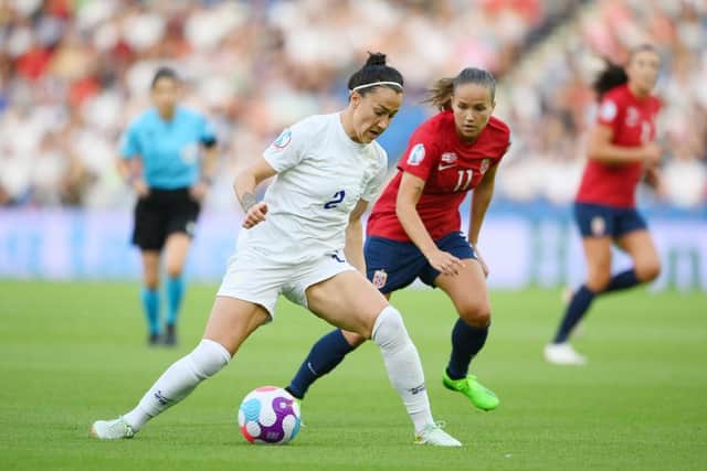 Can Lucy Bronze and England overcome pre-tournament favourites Spain tonight? (Photo by Mike Hewitt/Getty Images)