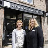 Duncan and Todd Opticians’ team members outside Banchory branch. (Pic: Newsline Media)