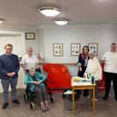 MP Euan Stainbank with staff and residents at Barleystone Care Home
