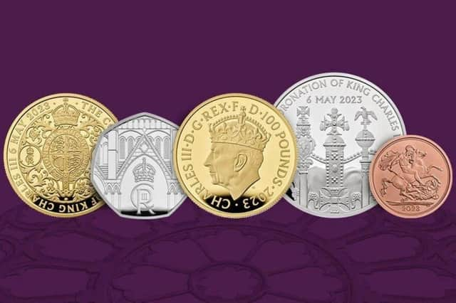 The coins will be the first to feature a portrait of King Charles wearing a crown.