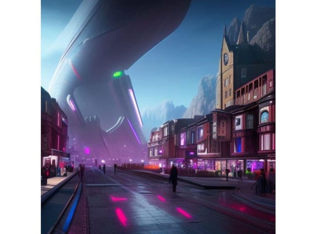 Stirling's High Street certainly looks a bit different thanks to the additions of some high-tech superstructures made possible by architectural advancements.