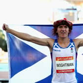 Recently-crowned world champion Jake Wightman celebrates winning bronze in the Men's 1500 metres final at the Gold Coast 2018 Commonwealth Games.  (Photo by Mark Metcalfe/Getty Images)