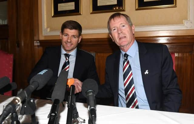 Steven Gerrard, pictured on the day of his unveiling as Rangers manager in May 2018, has paid tribute to the role of former chairman Dave King in the Ibrox club's imminent title success. (Photo by Craig Foy/SNS Group).