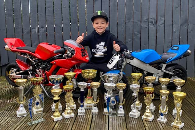 At the age of just eight, Kai Golder has already assembled an extensive trophy collection