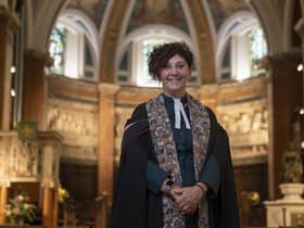 Rev Sally Foster Fulton has become the new Moderator Designate of The Church of Scotland. She is photographed here at St Cuthbert's Church in Edinburgh. Picture: Andy O'Brien