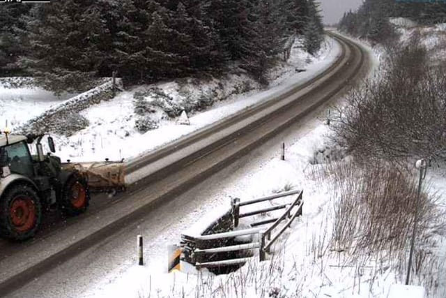 Gritters were out in force on the A9 this morning. Here is the scene earlier on at Ousdale.