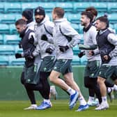 Celtic train ahead of their Champions League match in Rome against Lazio.