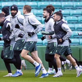 Celtic train ahead of their Champions League match in Rome against Lazio.