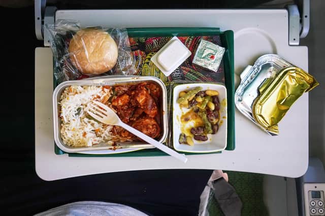 Airplane food often has salt and oil added to give it flavour. Pic: Alamy/PA.