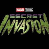 The logo for the upcoming show is a camouflaged green, reminiscent of the Skrulls' green skin. Photo: Marvel / Disney.