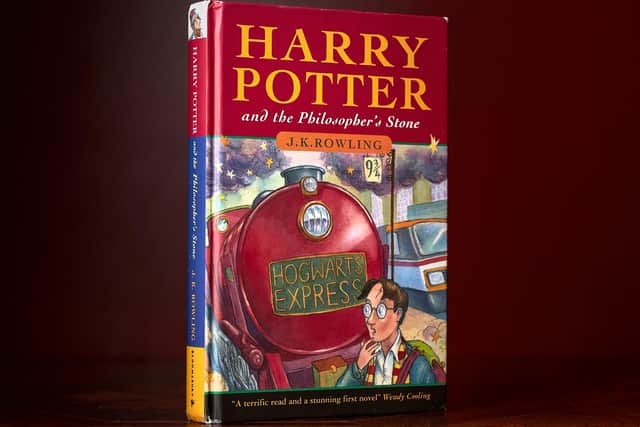 The signed first edition of Harry Potter and the Philosopher’s Stone that sold for £125,000. Picture: Alex Robson.