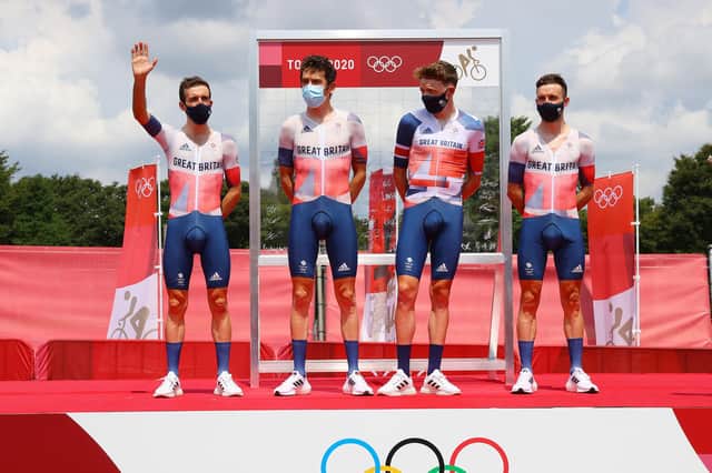 Team GB's cyclists ahead of the men's road race