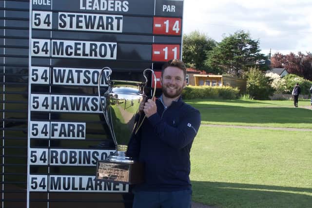Helped by his win in the Eagle Orchid Scottish Masters at Leven Links, Michael Stewart sits second on the 2022 EuroPro Tour money-list heading into the circuit's last-ever event. Picture: Matt Lynch/PGA EuroPro Tour