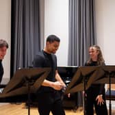 Ben Hayes, Jobim Ffrench and Emily Kemp in rehearsal.