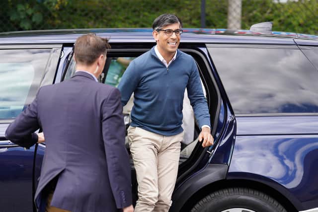 Rishi Sunak on the campaign trail - but is his party the natural home for unionists and Brexit supporters? (Picture: James Manning/PA Wire)