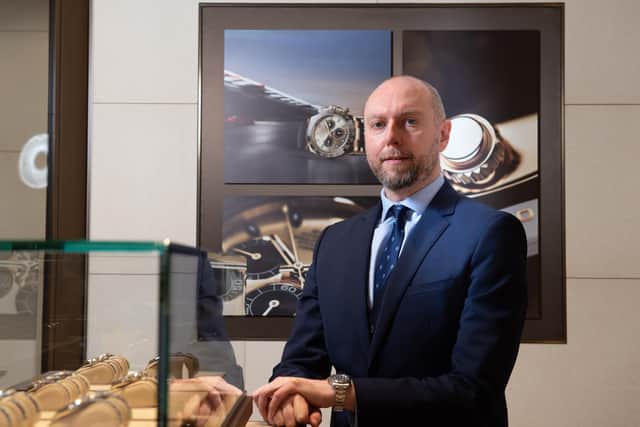 Marcus Robertson, store manager, pictured within the new Rolex Boutique branch in Glasgow. Picture: Sandy Young