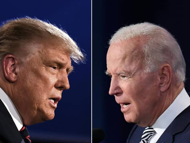 Donald Trumpand Democratic Presidential candidate former Vice President Joe Biden squaring off