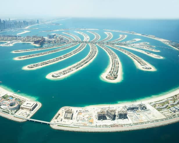 An aerial view of The Palm Jumeirah in Dubai. Pic: Alamy/PA.
