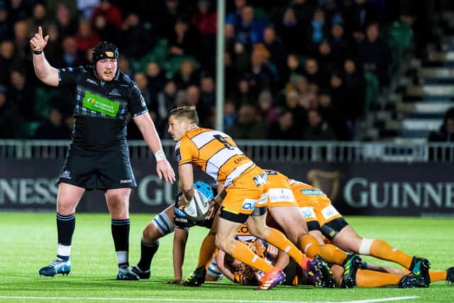 Zander Fagerson (left) in action for Glasgow Warriors against the Cheetahs in 2019. The South African side have been invited to play in the Challenge Cup. Picture: Ross Parker/SNS