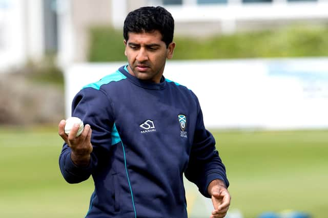 Majid Haq pictured during a Cricket Scotland training session in 2014.