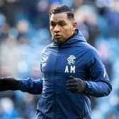 GLASGOW, SCOTLAND - JANUARY 02: Rangers' Alfredo Morelos during a cinch Premiership match between Rangers and Celtic at Ibrox Stadium, on January 02, 2023, in Glasgow, Scotland.  (Photo by Alan Harvey / SNS Group)