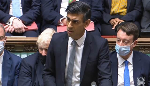 Chancellor of the Exchequer Rishi Sunak delivering his Budget to the House of Commons in London. Picture date: Wednesday October 27, 2021.