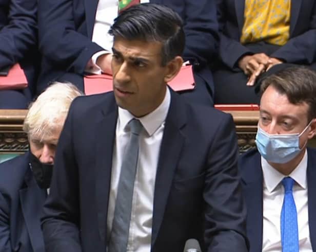 Chancellor of the Exchequer Rishi Sunak delivering his Budget to the House of Commons in London. Picture date: Wednesday October 27, 2021.