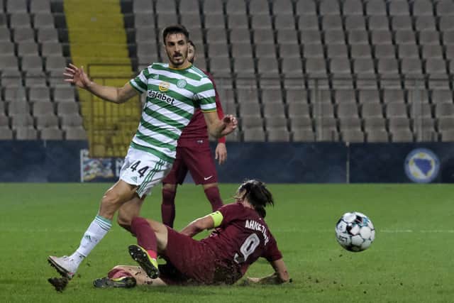 Hatem Elhamed fights for the ball with Sarajevo's Mersudin Ahmetovic. Picture: AP