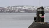 A submarine at a base in the town of Severomorsk, near Murmansk, on Russia's north coast (Picture: Alexander Nemenov/AFP via Getty Images)