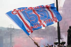 Rangers fans gathered at George Square after being crowned champions on March 07, 2021, in Glasgow, Scotland. (Photo by Craig Foy / SNS Group)