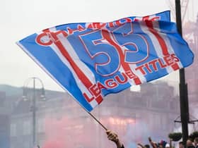 Rangers fans gathered at George Square after being crowned champions on March 07, 2021, in Glasgow, Scotland. (Photo by Craig Foy / SNS Group)