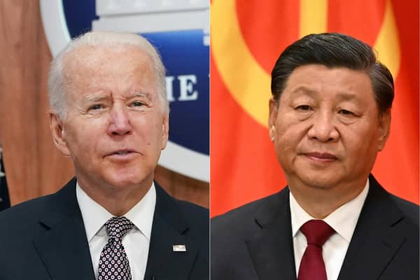 US President Joe Biden (left) spoke on China's President Xi Jinping (right) a day after talks between the two superpowers in Beijing. Picture: Mandel Ngan, Noel Celis/AFP via Getty Images