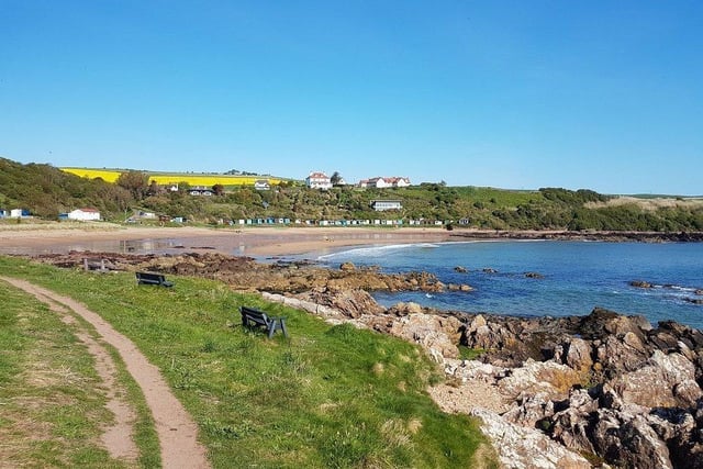 Coldingham Bay is on the beautiful East Berwickshire coast a short walk from pretty Coldingham Village. Holding the top Marine Conservation Society award for water quality, it's one of the cleanest beaches in the UK and there are public toilets. On a summy autumn day there are few better spots for a picnic in the area.