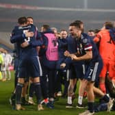 John McGinn celebrates Scotland's win over Serbia in the Euro 2020 play-off final in Belgrade. Picture: Srdjan Stevanovic/Getty Images