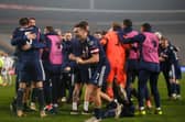 John McGinn celebrates Scotland's win over Serbia in the Euro 2020 play-off final in Belgrade. Picture: Srdjan Stevanovic/Getty Images