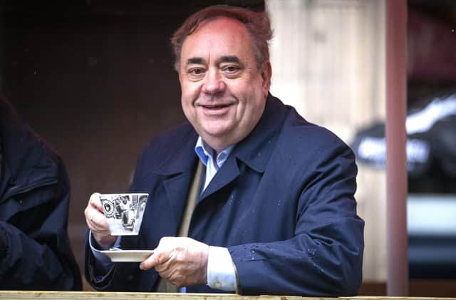 Alex Salmond smiles for the camera. Or is it a grin? (Picture: Jane Barlow/PA Wire)