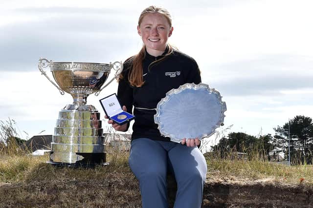 Louise Duncan after winning the R&A Womens Amateur Championship at Kilmarnock (Barassie) earlier this year. Picture: Charles McQuillan/R&A/R&A via Getty Images.