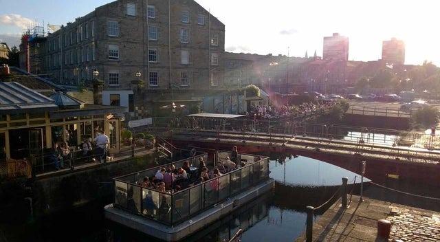 Teuchters Landing in Dock Place, Leith, is a busy bar with a cool dockside seating area, great food, and an impressive selection of beers and whisky. This place is a lively destination to watch the Euros, with several screens to choose from.