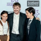 Lead actors Frankie Corio and Paul Mescal with Charlotte Wells, the writer and director of Aftersun, which opened last year's Edinburgh International Film Festival. Picture: Getty/Euan Cherry