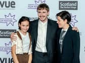 Lead actors Frankie Corio and Paul Mescal with Charlotte Wells, the writer and director of Aftersun, which opened last year's Edinburgh International Film Festival. Picture: Getty/Euan Cherry