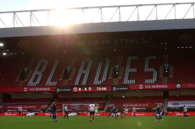 Bramall Lane, the home of Sheffield United Football Club. (Photo by Lee Smith- Pool/Getty Images)