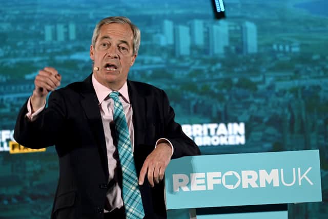 Nigel Farage at Monday's Reform UK rally in Aberdeen (Picture: Michal Wachucik/PA Wire)