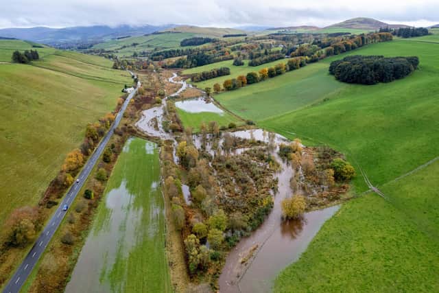 Eddleston Water, near Peebles, after flooding