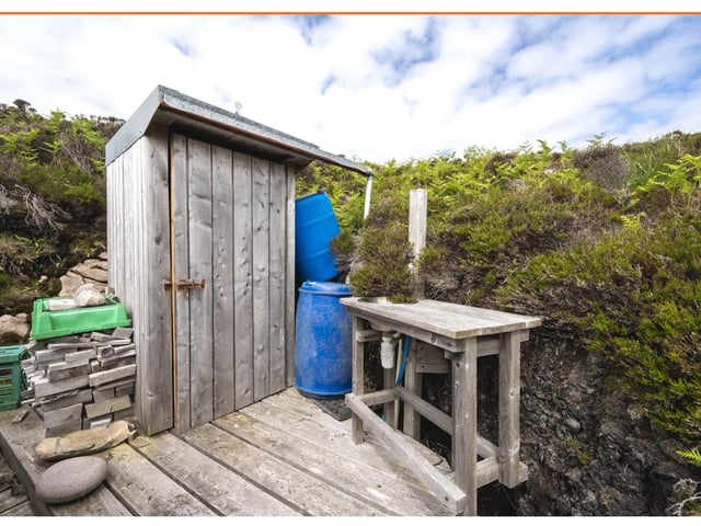 The outdoor compost toilet. PIC: Galbraith.