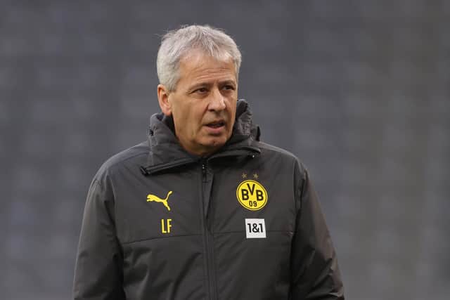 Former Borussia Dortmund  head coach Lucien Favre  has the credentials to manage the Parkhead club, but is also likely to have wage demands that do not match-up. (Photo by Lars Baron/Getty Images)