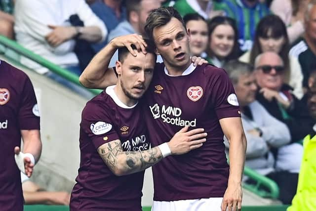 Lawrence Shankland and Barrie McKay are two of Hearts' dangerous quartet.  (Photo by Rob Casey / SNS Group)