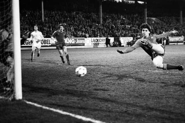 John Hewitt had a habit of scoring significant goals - this one was the winner in the 3-2 victory over Bayern Munich to send Aberdeen into the semi-finals of the European Cup WInners' Cup in 1983