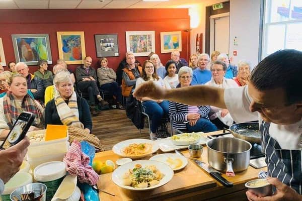 Chef Douglas Lisi demonstrates his Italian dishes at Kirkcudbright Food Festival 2019
