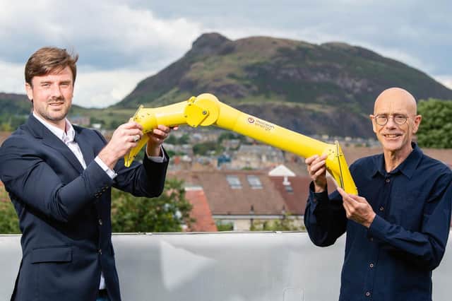Mocean Energy are one of Wave Energy Scotland’s pilot projects. Pictured are Cameron McNatt and Chris Retzler